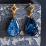 Boucles d'oreilles "La Nuit" goutte - Rue de Minuit