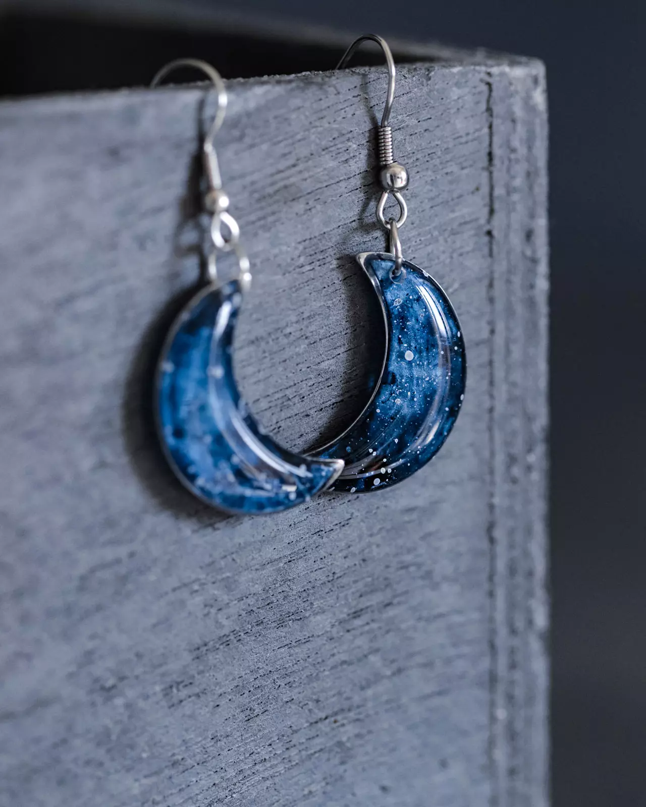 Boucles d'oreilles "La Nuit" lune - Rue de Minuit