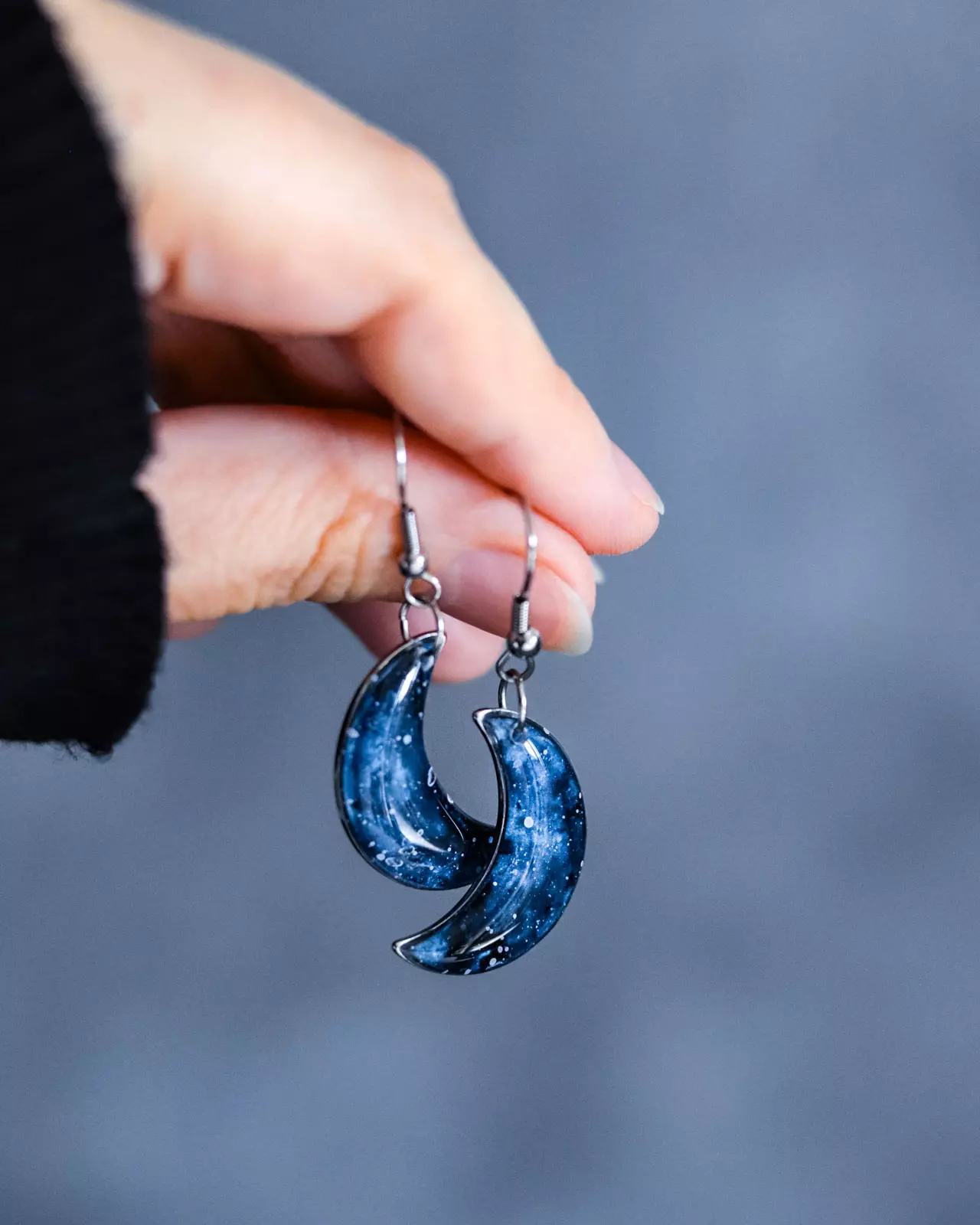 Boucles d'oreilles "La Nuit" lune - Rue de Minuit