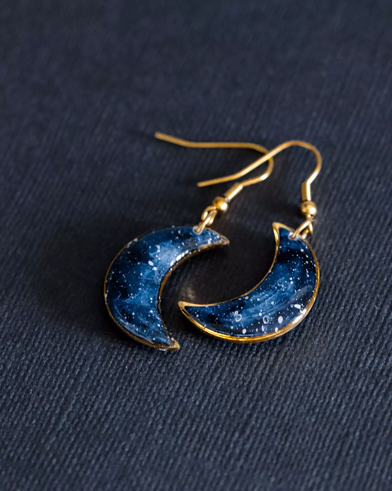 Boucles d'oreilles "La Nuit" lune - Rue de Minuit