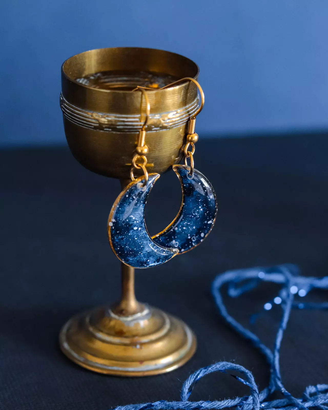 Boucles d'oreilles "La Nuit" lune - Rue de Minuit