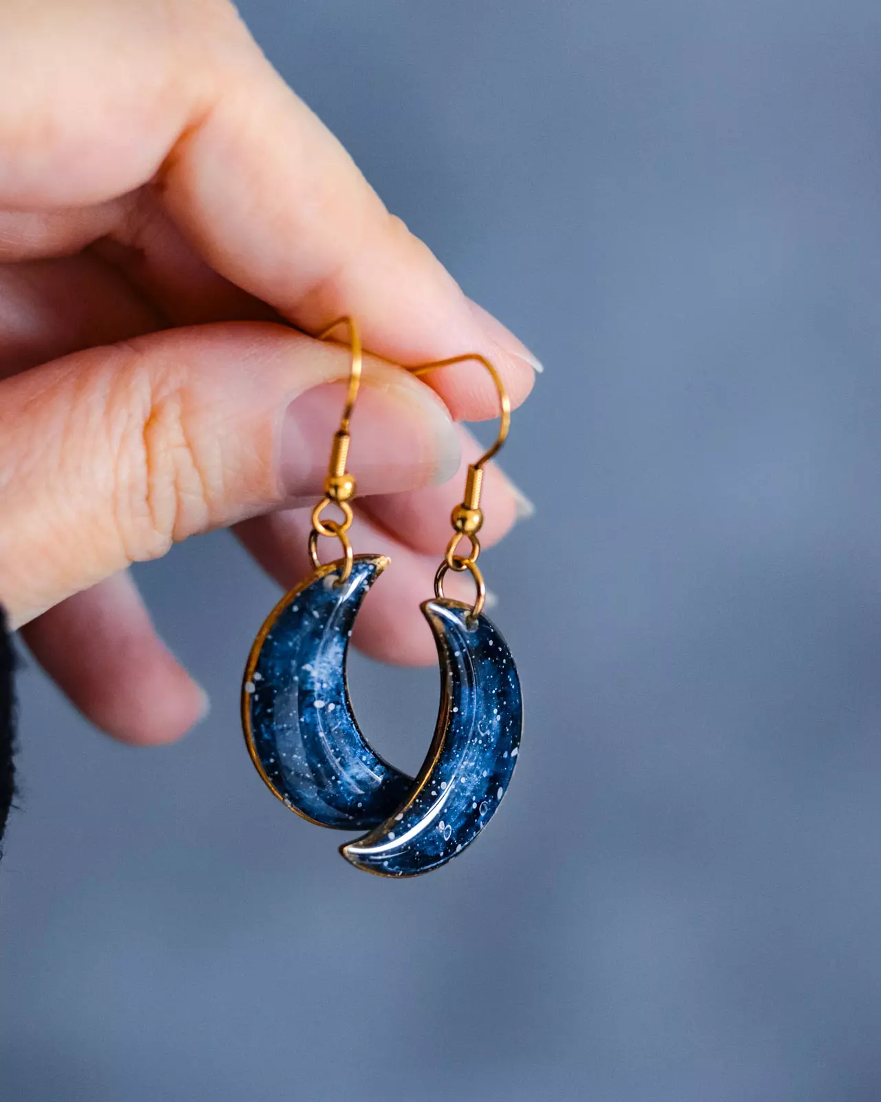 Boucles d'oreilles "La Nuit" lune - Rue de Minuit
