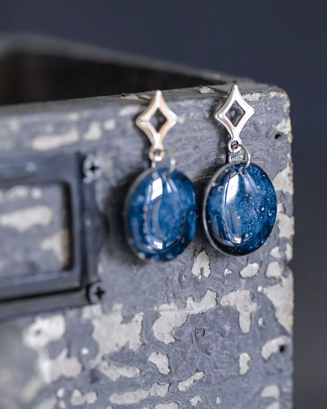 Boucles d'oreilles "La Nuit" rond - Rue de Minuit