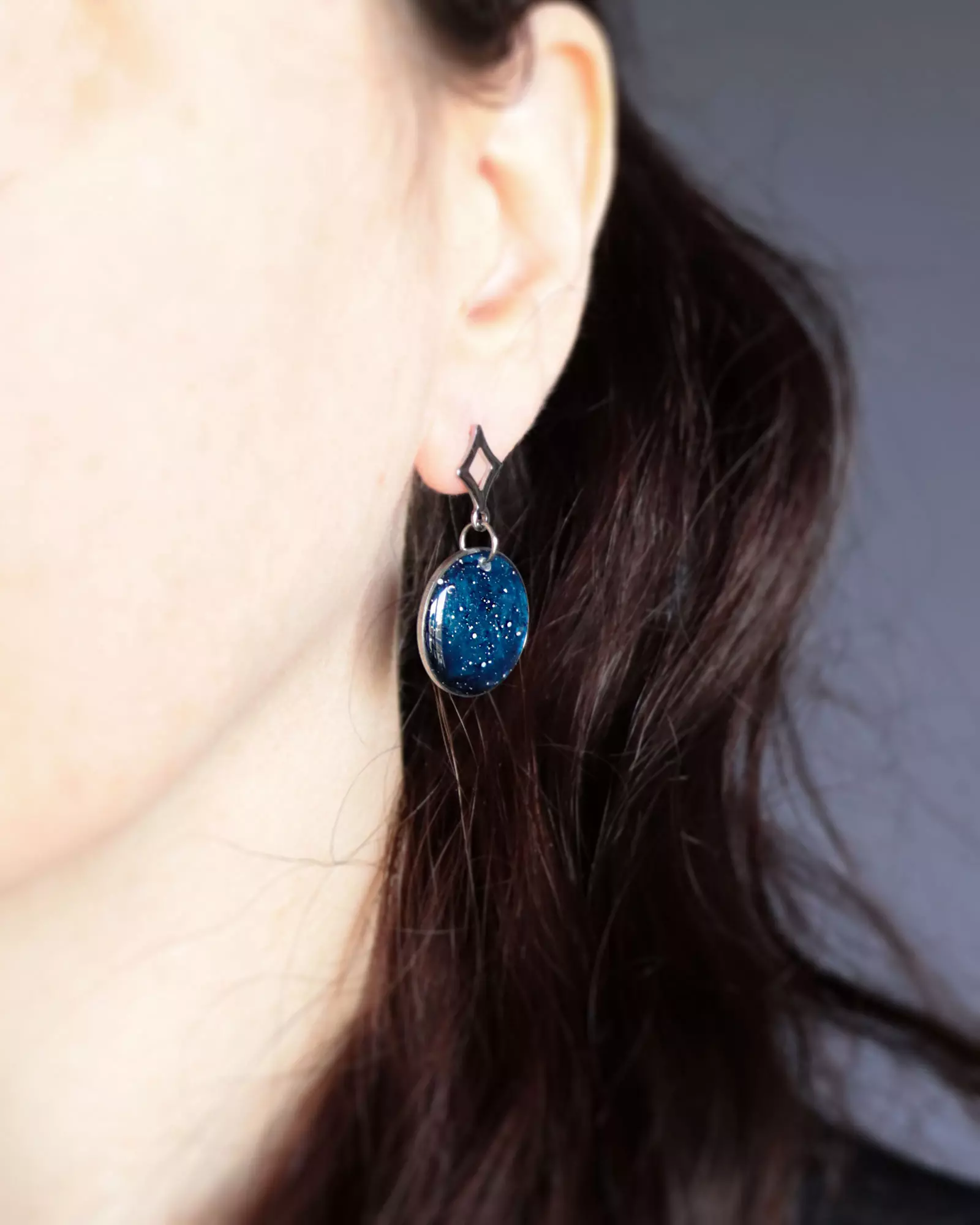 Boucles d'oreilles "La Nuit" rond - Rue de Minuit