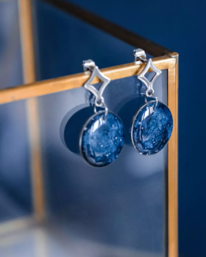 Boucles d'oreilles "La Nuit" rond - Rue de Minuit