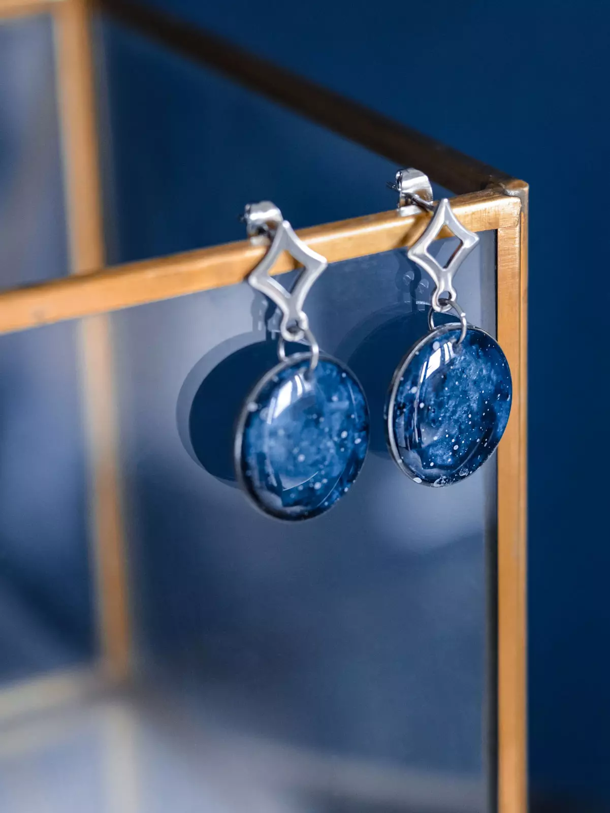 Boucles d'oreilles "La Nuit" rond - Rue de Minuit