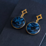 Boucles d'oreilles "La Nuit" rond - Rue de Minuit