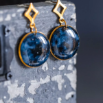 Boucles d'oreilles "La Nuit" rond - Rue de Minuit