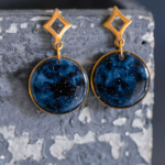 Boucles d'oreilles "La Nuit" rond - Rue de Minuit