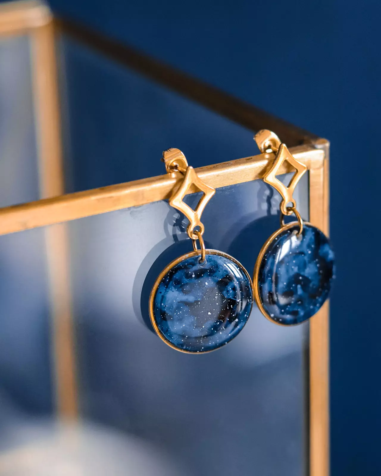 Boucles d'oreilles "La Nuit" rond - Rue de Minuit