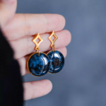 Boucles d'oreilles "La Nuit" rond - Rue de Minuit