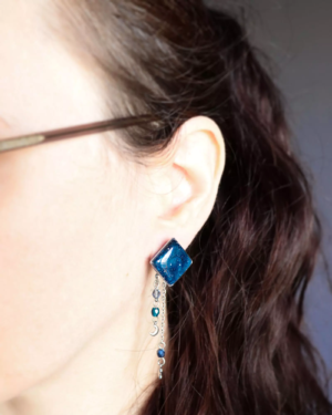 Clous d'oreilles "La Nuit" losange - Rue de Minuit
