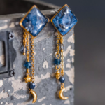 Clous d'oreilles "La Nuit" losange - Rue de Minuit